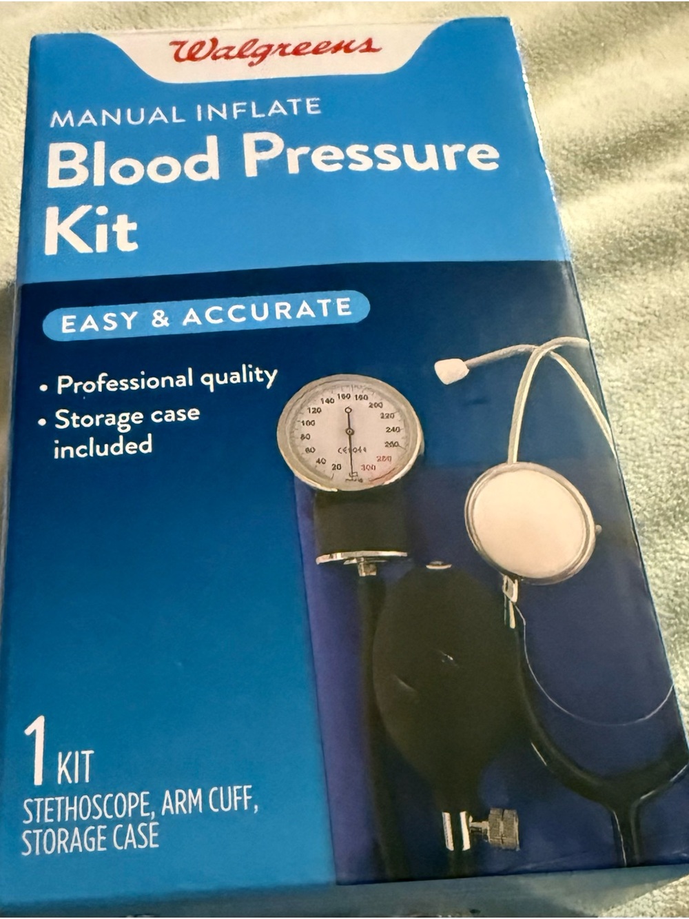 Walgreens Manual Inflate Blood Pressure Kit - Blue
